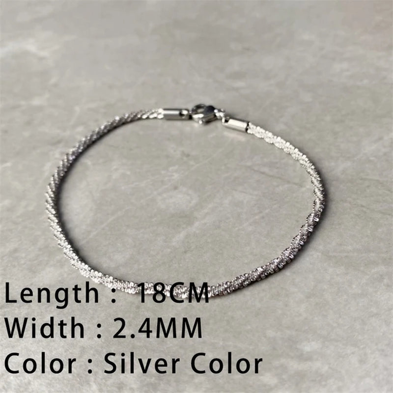 Classic Snake Chain Bracelets for Women Trend Fashion Stainless Steel Cuban Chain Bracelet Trendy Woman Gifts Jewelry