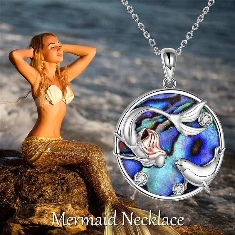 3 style Fashion Silver Classic Sea Mermaid Crescent Moon Necklace Phoenix  Gifts Jewelry for Girls Daughter Women