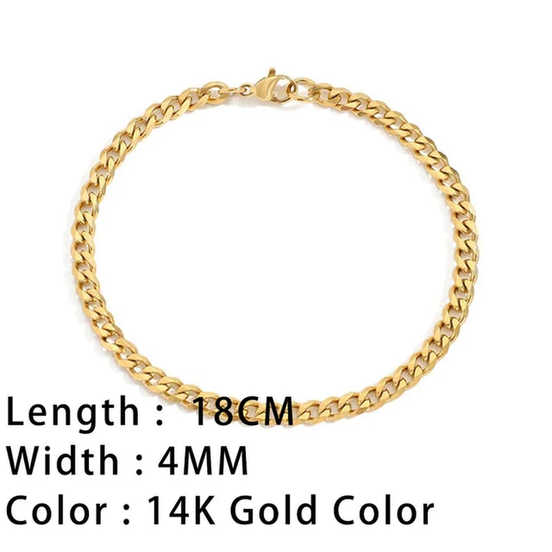 Classic Snake Chain Bracelets for Women Trend Fashion Stainless Steel Cuban Chain Bracelet Trendy Woman Gifts Jewelry